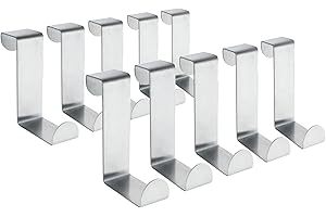 Tatkraft Seger 10 Ganci per Porte in Acciaio Inossidabile, Reversibili per Ante Standard e Guardaroba e Armario, Fino a 5 kg