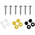 BEK-FIX® Number Plate Screws and Caps Set Car Number Plate Fixing Fitting Kit 6 Pack of Caps & Screws