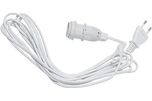 MARELIDA Kabel mit Lampenfassung für Leuchtsterne (Papiersterne, Faltsterne, Fenstersterne) und Hängeartikel - E14 Fassung (ohne Schalter, 5.0)