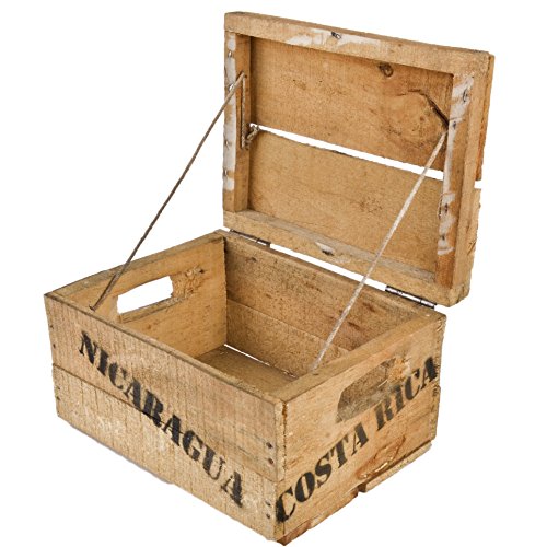 Holzkiste mit Deckel Süd Amerika Vintage-Used 25x35x23cm braun