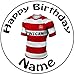 Produktbild personalisierbar Wigan Warriors Rugby-Shirt Kuchen Topper – Einem vorgeschnittenen Rund 20,3 cm (20 cm) Zuckerguss Dekoration