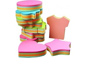 CRITIVE-SHOP Sticky Notes,Self-Adhesive Self-Stick Removable Sticky Notes - 6 Pads Per Pack - 100 Sheets Per Pad -Per Pad 4 Colours - Per Pack 6 Different Shapes Inside-76mm x 76 mm