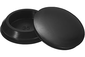 QUARKZMAN 4pz Tappi in Silicone, Tappi Rotondi in Gomma per Foro Blocco per Foro 35-38mm, Tappi Fori Impermeabili Tubi Metallici Cappucci Terminali per Mobili Inserti, Tappo in Gomma Nero