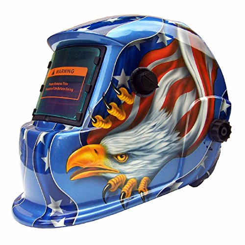 AUDEW Automatik Solar Schweißhelm Schweißschirm Solar Schweißmaske Adler American Flag Schwarz