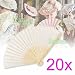 Produktbild EMOTREE 20x Handfächer Stoff Taschenfächer mit Organzabeutel Modisch Stofffächer Hochzeit Deko