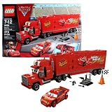 Lego Year 2011 Disney Pixar Cars 2 Movie Scene Set #8486 - MACK'S TEAM TRUCK with Opening Trailer Plus Classic Lightning McQueen, Cone, Racing Flag and Tool Rack with Tools (Total Pieces: 374) by Unknown - Desconocido