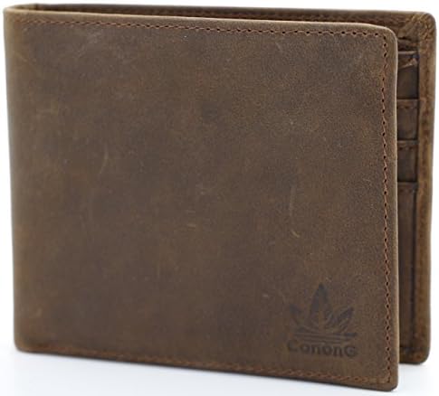 Mens Wallet Natural Premium Leather with Coin Pocket and Seperated Card Holders &amp; Gift Wraped