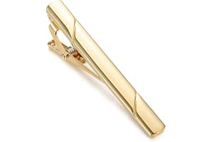 BAMBOOPACK Men's Metal Tie Clip Closure Bar Formal Tie Clip Men's Minimalist Tie Pin Clamp Business Wedding Tie Clip (Gold)