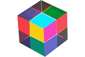ZhuoChiMall Cube de Couleurs de mélange CMJ, Prisme de Cube en Acrylique de 60 mm (2,36 Pouce), Cube CMY pour la décoration de la Maison ou du Bureau, Jouets STEM/Steam…