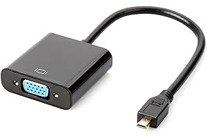 ZHIYUEN Micro HDMI to VGA Cable Adapter Converter 15 Pin d Sub, Micro HDMI Gold Male to VGA Female Connector Cord for Laptop Computer Connect to Monitor, Apply to PC, MAC, PS4, Projector etc