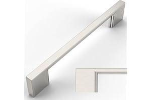Amerdeco 5 Stück Möbelgriffe Gebürsteter Nickel 128mm Lochabstand Schubladen Griffe für Küchenschränke Schrankgriffe Schubladengriffe Türgriffe für Küchenschränke Kleiderschrank UK0035…