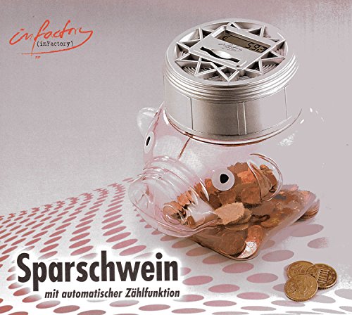 Infactory NC-3443 - Hucha con Contador automático, diseño de Cerdito, Color Rosa