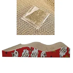 JAINSONS PET PRODUCTS Coching Cat Scratcher Cardboard Cat Scratch Pad with Premium Scratch Textures Design Durable Cat Scratching Pad Reversible Cat Training Toy