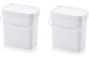 AUER VERLAG I.D.AAP LW 2X Eimer 10,3l rechteckig * 10l * lebensmittelecht stapelbar Kunststoffeimer 10 Liter weiß 10Liter