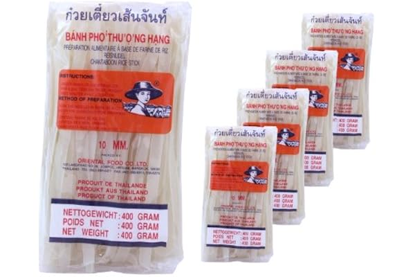 Farmer – 10 mm bred Asia nudlar – 5-pack (5 x 400 g) – Thailändsk risnudlar