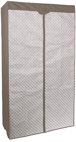 PRO ART 4019 Taupe Grey Diamond Design 160 x 88 x 45 cm System Fabric Wardrobe Wardrobe with Hanging Rail for Clothes, Toys, Shoes and Book
