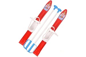 MARMAT Skis pour enfants, fixations de ski + bâtons de ski en plastique, 5 couleurs, 60 cm