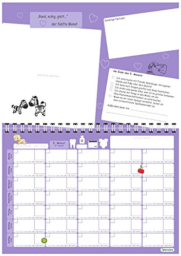 babylogbuch – mein erstes Jahr – farbmix – inkl. Aufkleberset / Baby-Tagebuch Baby-Kalender | Aktion: Je verkauftem Kalender wird 1€ an ROTE NASEN Deutschland e.V. gespendet. - 3