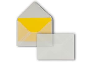 FARBENFROH BY GUSTAV NEUSER 50 buste - Trasparente - DIN C6 - 114 x 162 mm - Buste con colla umida senza finestra - per biglietti d'auguri, inviti e voucher