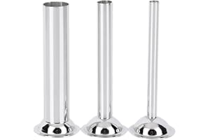 Pizsieat 3 Stück Fleischwolf Wurstfüller Edelstahl Wurstfülltrichter Ø12mm/19mm/32mm Wurstfüll-Set Wurstfüller Aufsatz für #5 Fleischwolf Wurstfüllmaschine