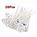 SODIAL(R) 20 Wedding Prom Silver Plated Crystal Hair Pins Clips
