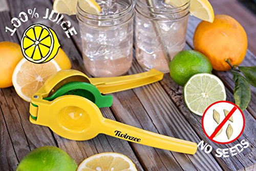 Twinzee Zitronen- und Limettenpresse mit zwei Aufsätzen – Zitronenpresse in einzigartigem Design – aus Aluminium - 3