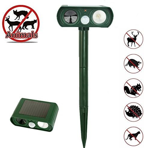 Aoxsen New Pest Control Ultrasonic Solar Power Electronic Pest Animal Repeller Bird Rodent Dog Mice Cat Repellent Waterproof PIR Sensor Outdoor Yard Lawn Garden Bat Mole Foxes Deterrent Rat Mouse Traps (Type 3)