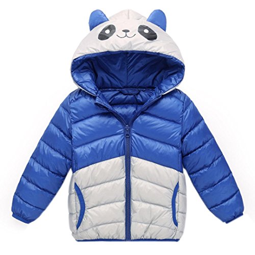 Preisvergleich Produktbild Longra Baby Kinder Mädchen Junge Winterjacke Steppjacke Sweatjacke Wärmejacke Jacke Parka Gesteppt mit Panda Kapuze Unisex Kinder Daunenmantel Daunenjacken Down Jacket (110CM 3Jahre, Blue)