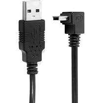 System-S Mini USB Kabel 2m – Mit 90° Winkelstecker, Für Datenübertragung & Laden (z.B. Navi)