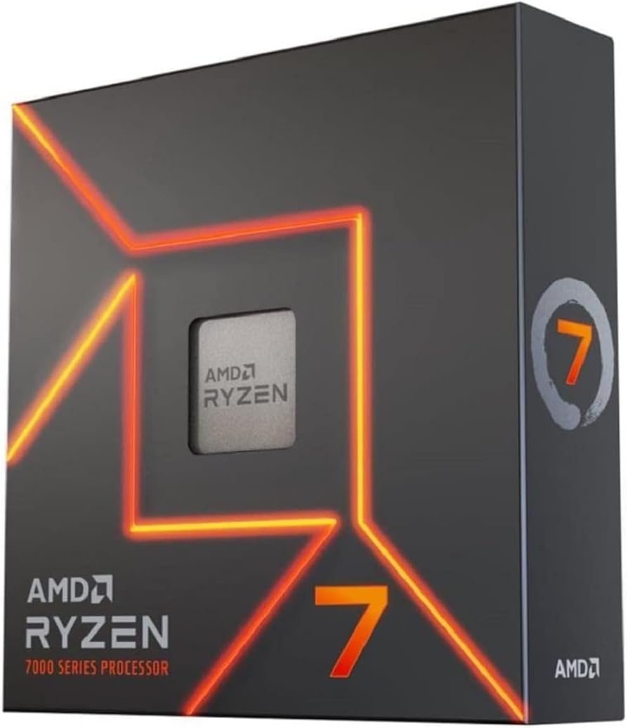 AMD Ryzen 7 7700X Procesador (tarjeta gráfica Radeon integrada, 8 núcleos/16 threads, 105W DTP, Socket AM5, 40MB Caché, Reloj de aumento máx. hasta 5.4 GHz, sin ventilador)