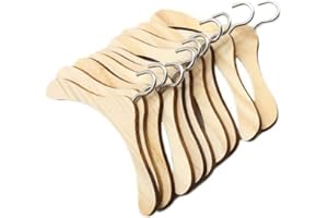 GIVBRO Mini appendiabiti in legno per bambole, accessori per bambole, vestiti, vestiti, 10 pezzi