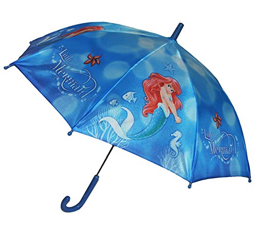 Preisvergleich Produktbild Regenschirm für Kinder - " Arielle die kleine Meerjungfrau " - Kinderschirm Ø 71 cm - für Kinder Stockschirm Schirm - Mädchen - Nixe - Prinzessin Disney Schirm Kinderregenschirm Fische blau