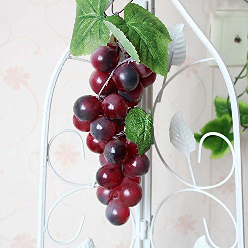 Wady 2pc Deko Kunststoff Weintrauben Wein Trauben Kunstobst Plastikobst künstliches Obst Gemüse Dekoration 2 mal 17cm (Lila) - 7