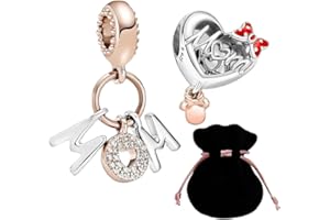 JABEDE - Pack de 2 Charms Elegantse – Abalorio de Plata de Ley 925, Diseño Exclusivo, Compatible con Pulseras y Collares de Marcas Principales, Ideal para San Valentín, JBD