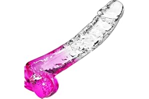 UMANIA Consolador grande realista con ventosa transparente de 24cm: el juguete sexual perfecto para adultos grandes para la estimulación del punto G, el juego anal y la diversión en pareja