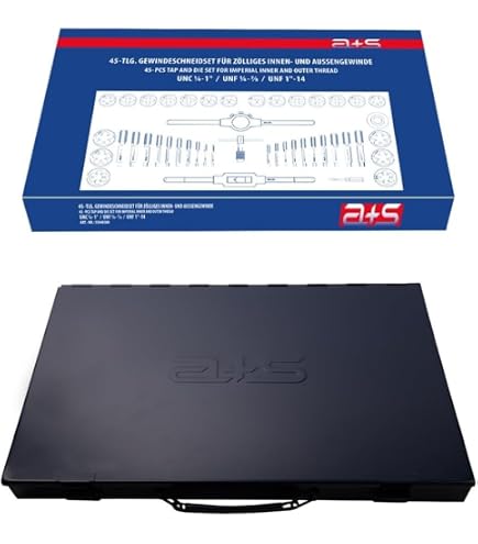 Burkit Ensemble De Tarauds Et Filières UNS Pour Droitier, Filetage De Machine UNS 13/16 X 18 UNS Et Filière Ronde