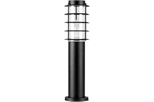 MiniSun | Modern Black Stainless Steel Light Posts | Post Lights, Home Décor & Improvement Essential | Set of 4 | Includes 4W LED Bulbs [3000K Warm White]