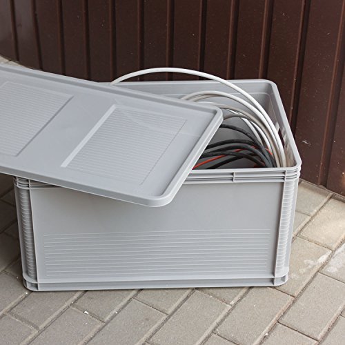 3 x 64 L Lagerkiste Euro Box Stapelbox Transportbox Palettenbox Kiste grau - 6