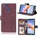Produktbild Huawei Honor 7X Hülle, Honor 7X Handyhüle, Alfort Retro Matte Einfarbige Farbe Prämie PU Ledertasche Multifunktional Lederhülle Tasche Wallet Case Cover Schutzhülle für Huawei Honor 7X Smartphone 5.93" mit 3 Kartensteckplatz / Foto-Slot und Standfunktion ( Rose rot )