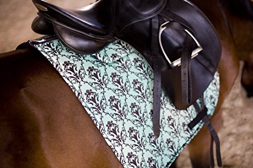 Dressage-Saddle-pad-TURQUOISE-BROWN-ORNAMENT