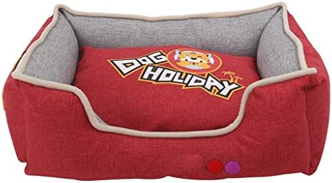 LM921 Fleece Pet Bed - Ultra Soft &amp; Durable Warming Bed for Cats and Dogs – Machine Washable Bolster Bed，Small and Medium Canine Pet nest, red ( Size : L )