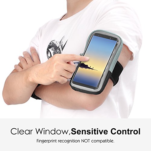 MoKo Sports Armband Bag per iPhone & Galaxy, Bracciale Borsa da Corsa con Finestra Touch Chiara, per Samsung Galaxy Note 8 / S8+, Apple iPhone X / 8 Plus/ 8 / 7 Plus / 6s â€“ Nero