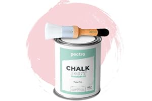 PECTRO Kritfärg för möbler, 750 ml + förpackning med speciell träpensel, möbelfärg utan slipning, träfärg, kritfärg med krite