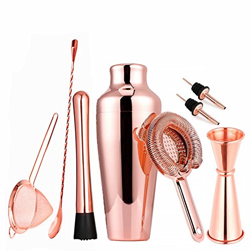 BarSoul Copper Including Parisien, Strainer, Measuring Jigger, Muddler,Mixing Spoon and Pourer (9 Piece), 2