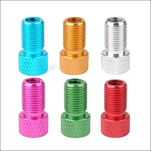 2x Silver Presta to Schrader Aluminium Bike Valve Adaptor Adapter Converter with o-ring Seal
