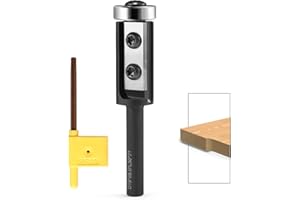 Trvoxviq Wendeplatten Bündigfräser 8mm Schaft, Bündigfräser Oberfräse mit 2-seitigen Austauschbare Hartmetall(HW), D=19.05mm , NL=30mm Oben Lager Bündig Trimmen Router Bits für Kantenbearbeitung