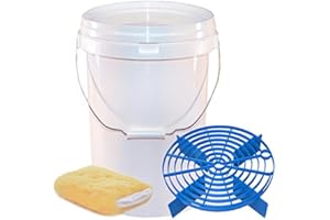 SMART TECH CAR CARE 20 Litre Wash Bucket & Scratch Shield (Blue) - Car Wash Bucket System - Swirl Free Wash & Rinse Method - Wash Mitt