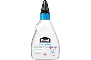 Ponal Cola de madera Ponal resistente al agua, 120 g de cola de montaje sin disolventes con gran fuerza de adhesión para cocinas y baños, cola transparente para montaje, unión y pegado de superficies
