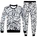 Produktbild ZHRUI Herren Designer Full Trainingsanzüge 3D Printed Sweatshirt Pullover Set 2 Stück Kontrast Trainingsanzug (Farbe : Coin, Größe : M)