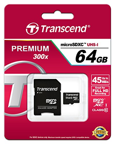 Transcend TS64GUSDXC10 Extreme-Speed Micro SDXC 64GB Class 10 Speicherkarte mit SD-Adapter - 3